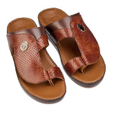 AN- 7016 Brown / Tan - Snakeskin-Textured Luxury Handcrafted Arabic Sandal for Men