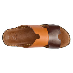 AN -7006 Brown / Tan – Dual Shade Soft  Luxury Arabic Sandal for Men