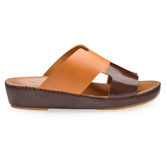 AN -7006 Brown / Tan – Dual Shade Soft  Luxury Arabic Sandal for Men
