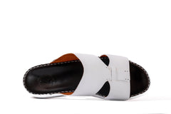 AN- 4806 - White / Black Luxury Arabic Sandal for Men