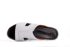 AN- 4807 - White / Black Luxury Arabic Sandal for Men