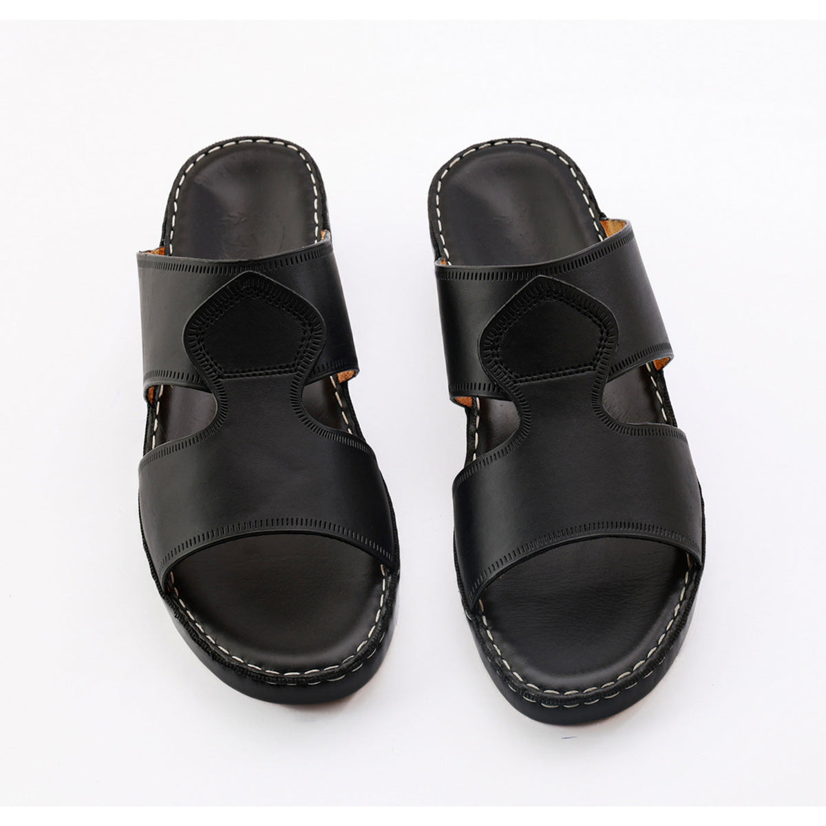 AN- 4802 - Full Black Luxury Arabic Sandal for Men