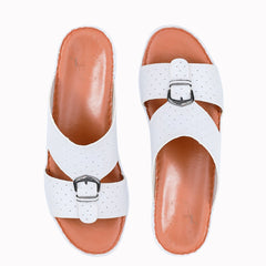 AN- 4809 - White / Tan Luxury Arabic Sandal for Men