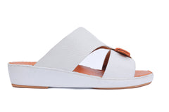 AN- 4853 - White / Tan Luxury Arabic Sandal for Men